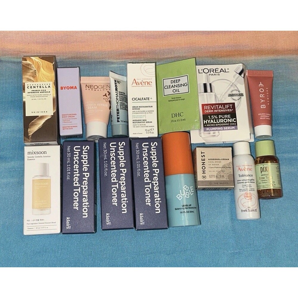 Luxury Beauty, Sample, And Travel Size Lot Of 16-Mixsoon, Klairs, Bubble, Avene
